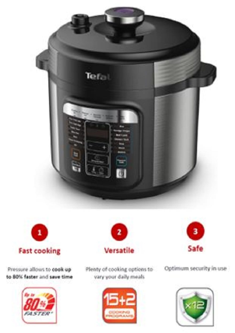TEFAL PRESSURE COOKER CY601D 1000WATT 6.0LITER 17FUNCTIONS