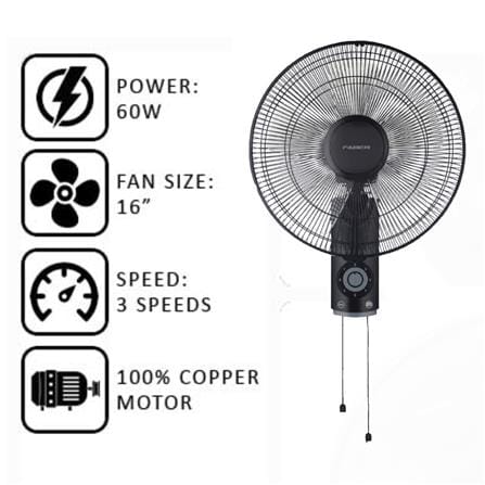 FABER WALL FAN FWF VENTO GEN 2 1633 16INCH 60WATT 5BLADES