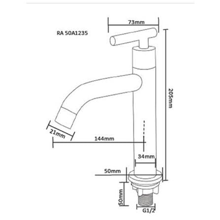 RASLAND BASIN FAUCET RA 50A1235 CHROME