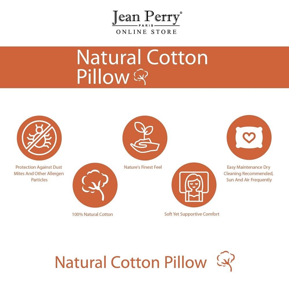 JEAN PERRY PILLOW NATURAL COTTON 48X73X14CM 120247 WHITE