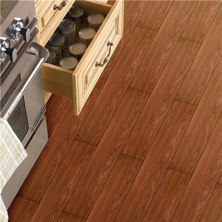 TARA VINYL TILE STICKER 15X91CM 2MM MAHOGANY 3.28M2
