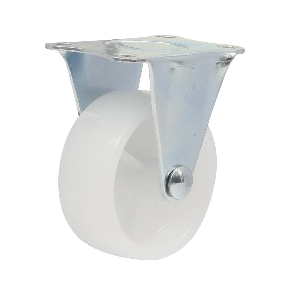 SKK NYLON RIGID FIXED PLATE CASTER WHEEL 2" WHITE 4PCS EACH