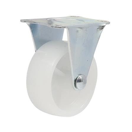 SKK NYLON RIGID FIXED PLATE CASTER WHEEL 2" WHITE 4PCS EACH