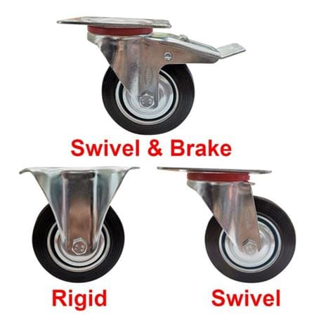 TAHAN RIGID RUBBER CASTER WHEEL 5 INCH