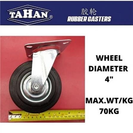 TAHAN SWIVEL RUBBER CASTER 4 INCH
