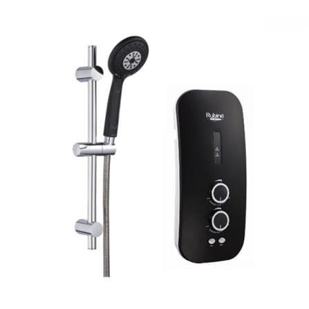 RUBINE SHOWER HEATER DC PUMP WITH HAND SHOWER SSE891D-BCB CARBON BLACK (BLACK SHOWER ACCESORIES SET)