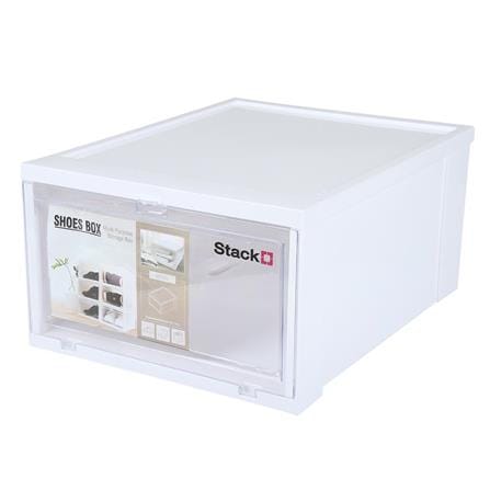 SHOE BOX STACKO 28X35X17CM WHITE
