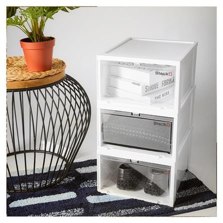 SHOE BOX STACKO 28X35X17CM WHITE