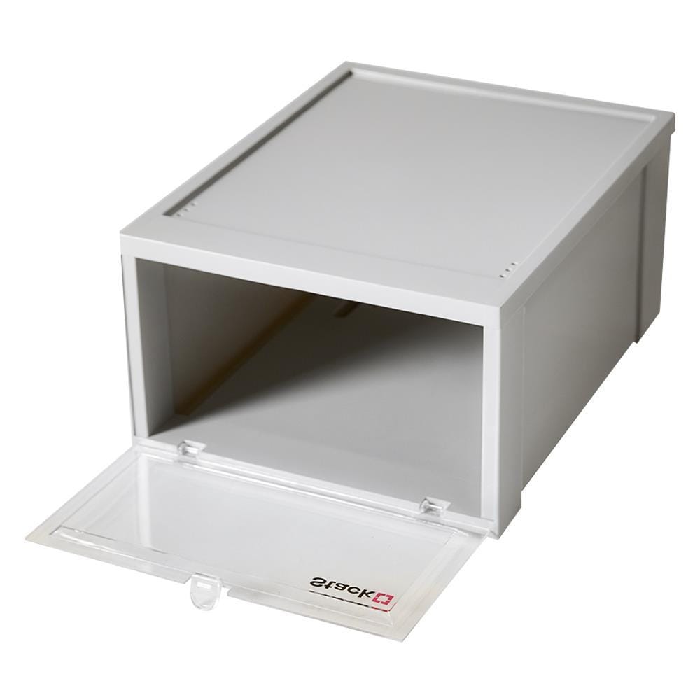 SHOE BOX STACKO 28X35X17CM GREY