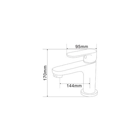 SORENTO BASIN FAUCET SRTWT7447-RG W3.5XD14.3XH13.5 CM BLACK