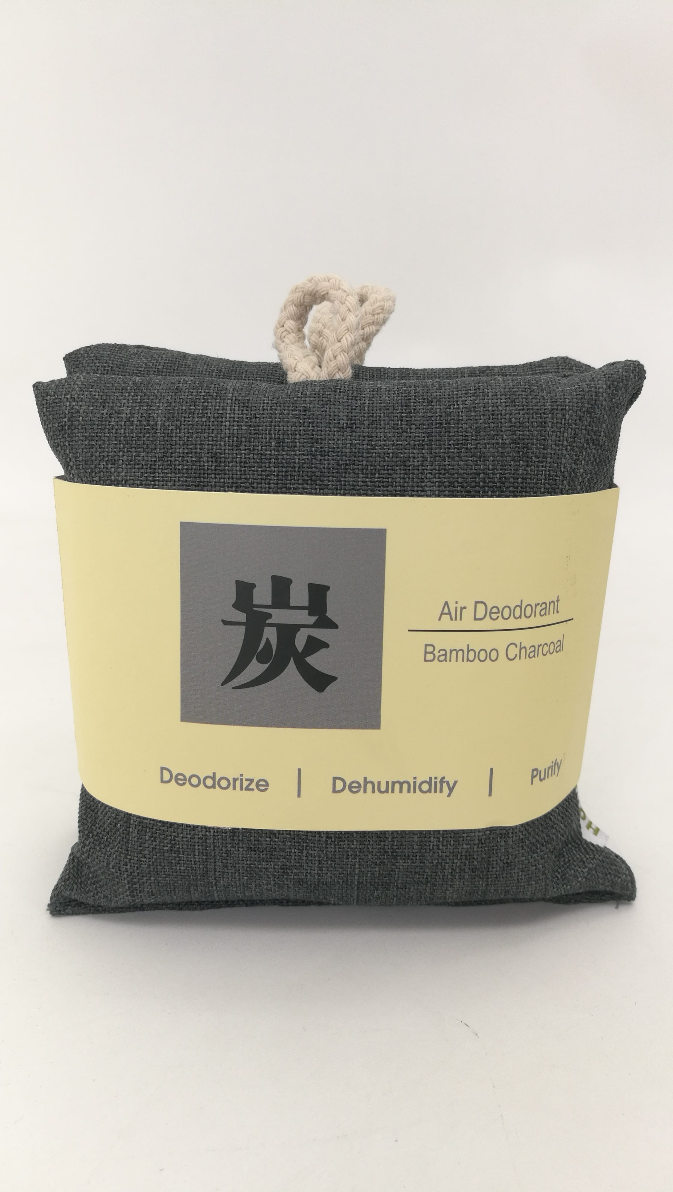 HOME+ BAMMBOO CHARCOAL SACHET WITH STRING 85G X 2 DARK GREY