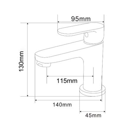 SORENTO BASIN FAUCET SRTWT7443 CHROME H13XW12XD14 CM