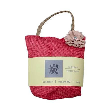 HOME+ BAMBOO CHARCOAL SACHET WITH STRING 230G RED