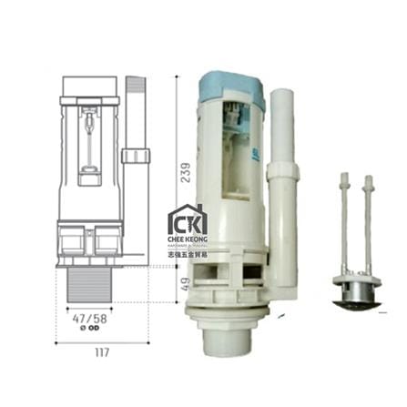 WATERTEC WATER OUTLET 40MM SINGLE FLUSH FMS-FV0010