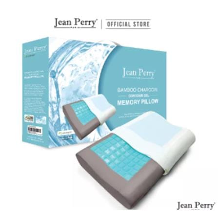 JEAN PERRY HEALTHY PILLOW BAMBOO CHARCOAL GEL CONTOUR MEMORY 60X40 WHITE