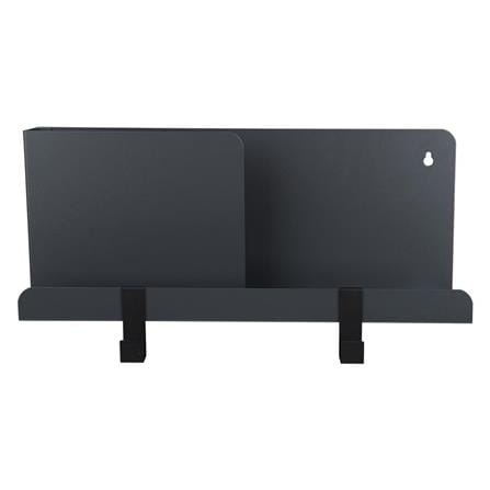 WALL SHELF WITH 2 HOOKS STACKO 40X10X16CM GREY