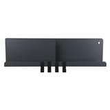 WALL SHELF WITH 4 HOOKS STACKO 60X10X16CM GREY