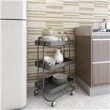 3 TIER SHELVES WITH WHEELS STACKO ST25346 46X39.5X87CM GREY