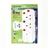 6 WAY T-ADAPTOR WITH NEON + SURGE CTS8633N CENTO