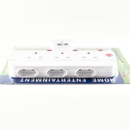 6 WAY T-ADAPTOR WITH NEON + SURGE CTS8633N CENTO