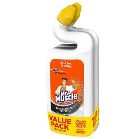 MR MUSCLE TOILET BOWL CLEANER TWIN PACK 500ML POWER MAX