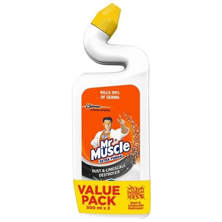 MR MUSCLE TOILET BOWL CLEANER TWIN PACK 500ML POWER MAX