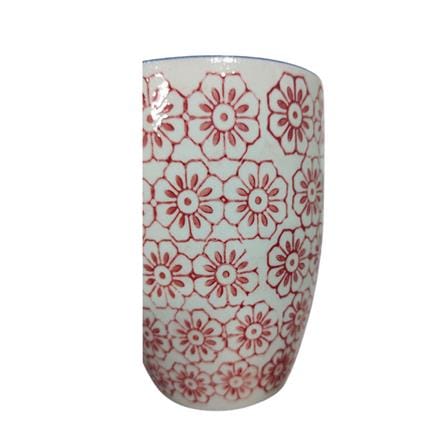 PAINTED CERAMIC CUP-FLOWERS HG25