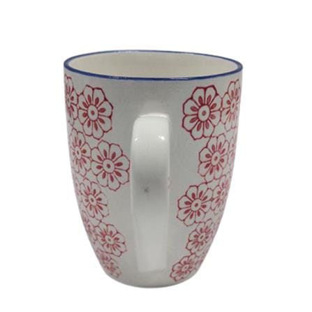 PAINTED CERAMIC CUP-FLOWERS HG25