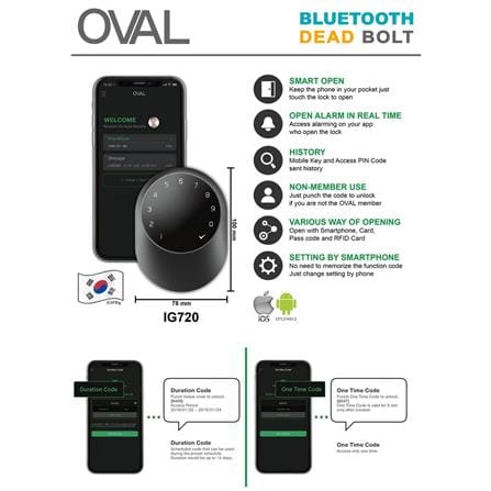 OVAL HOME DIGITAL SMART LOCK IG720 SILVER