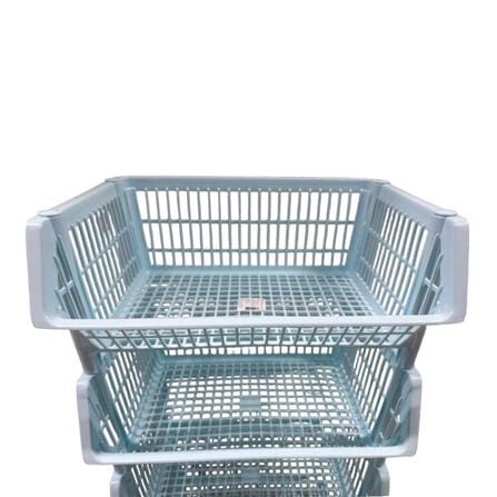 CLOTH BASKET SQUARE WITHOUT LID WITHOUT WHEEL 4TIER BK-134 BLUE