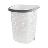 LAUNDRY BASKET WITH CASTERS PLIM BK-137-3 WHITE/GRAY