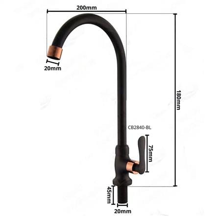 CABANA SINK FAUCET PILLAR MOUNTED KITCHEN TAP CB2840 ROSE GOLD + MATT BLACK