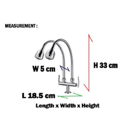 LIVINOX SINK FAUCET WALL TAP DOUBLE FLEXI SPOUT SPRAYER LT-AT232DF SS