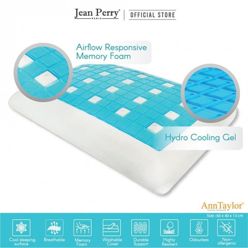 HEALTHY PILLOW  ANN TAYLOR  60X40X13CM MEMORY PILLOW WHITE