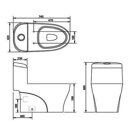 SERICITE 1P TOILET WC1041 3/6L WHITE S-TRAP 300MM