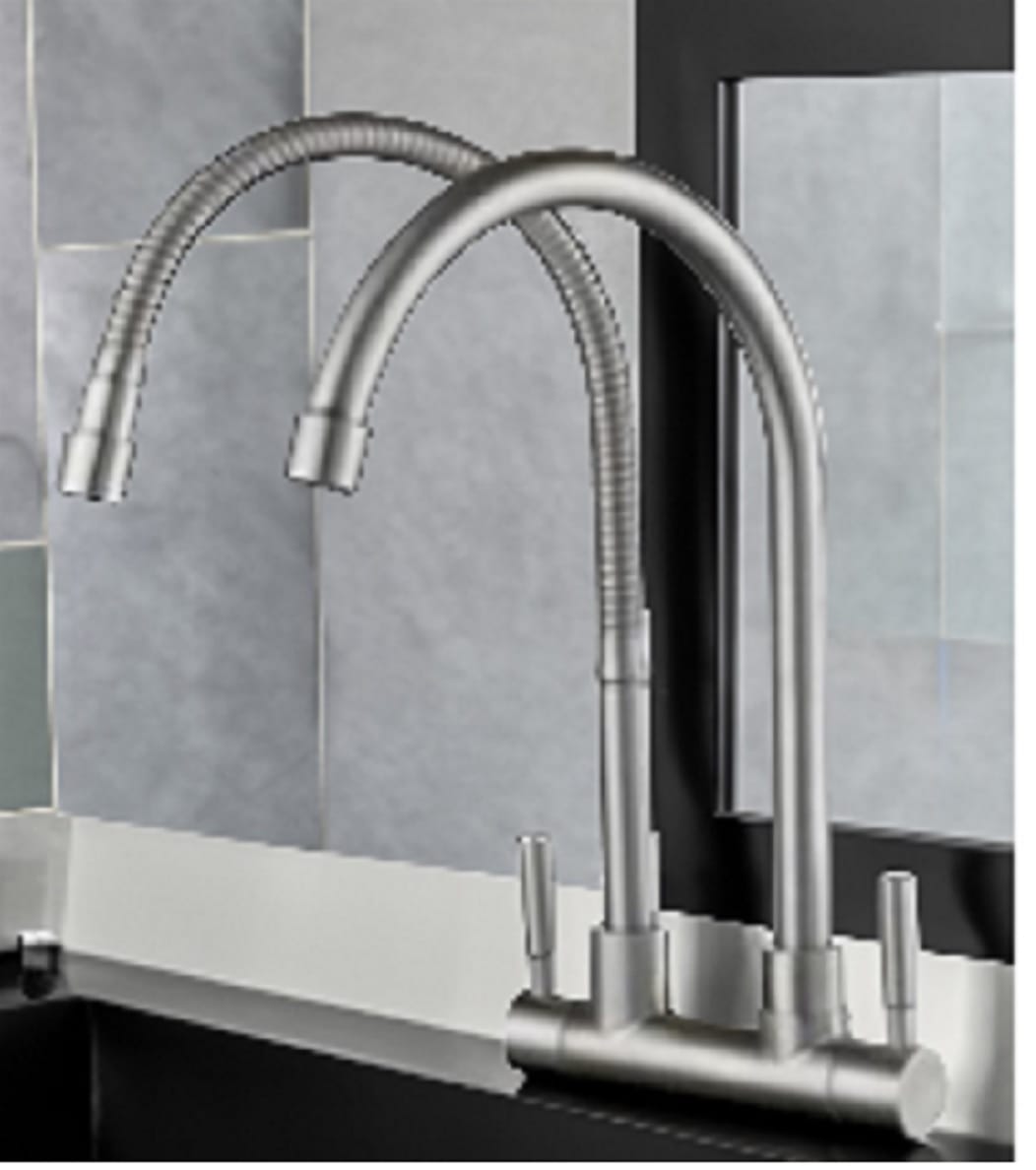 LIVINOX SINK FAUCET WALL SINK &ldquo;U&rdquo; + FLEXI DOUBLE SPOUT LST-CR231F (WDCCL/E)