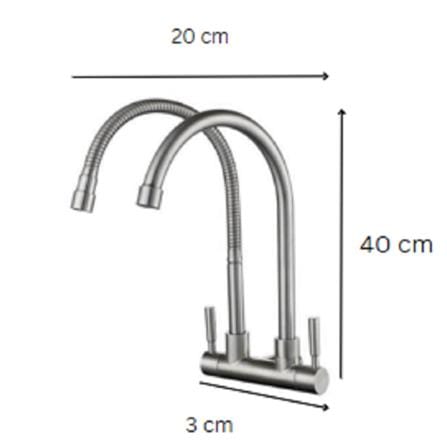 LIVINOX SINK FAUCET WALL SINK &ldquo;U&rdquo; + FLEXI DOUBLE SPOUT LST-CR231F (WDCCL/E)