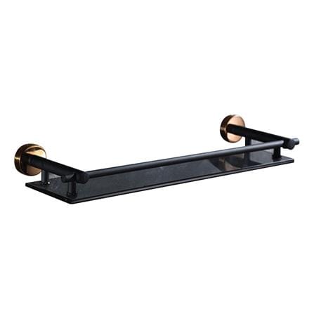 SORENTO GLASS SHELF 1 TIER SRT7907-RG BLACK H5XW50XD13CM
