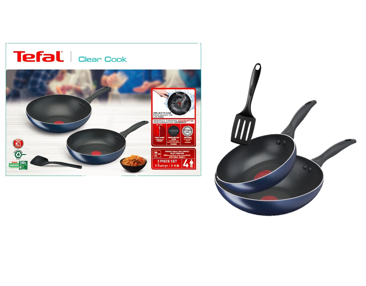 TEFAL CLEAR COOK 3PCS SET B266S3