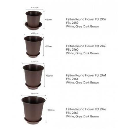 FELTON ROUND POT FBL 2462 BRW (D44*H45)