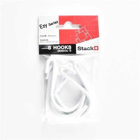 S HOOKS STACKO EZY 0.5X6.4X7.1CM WHITE 6 PCS