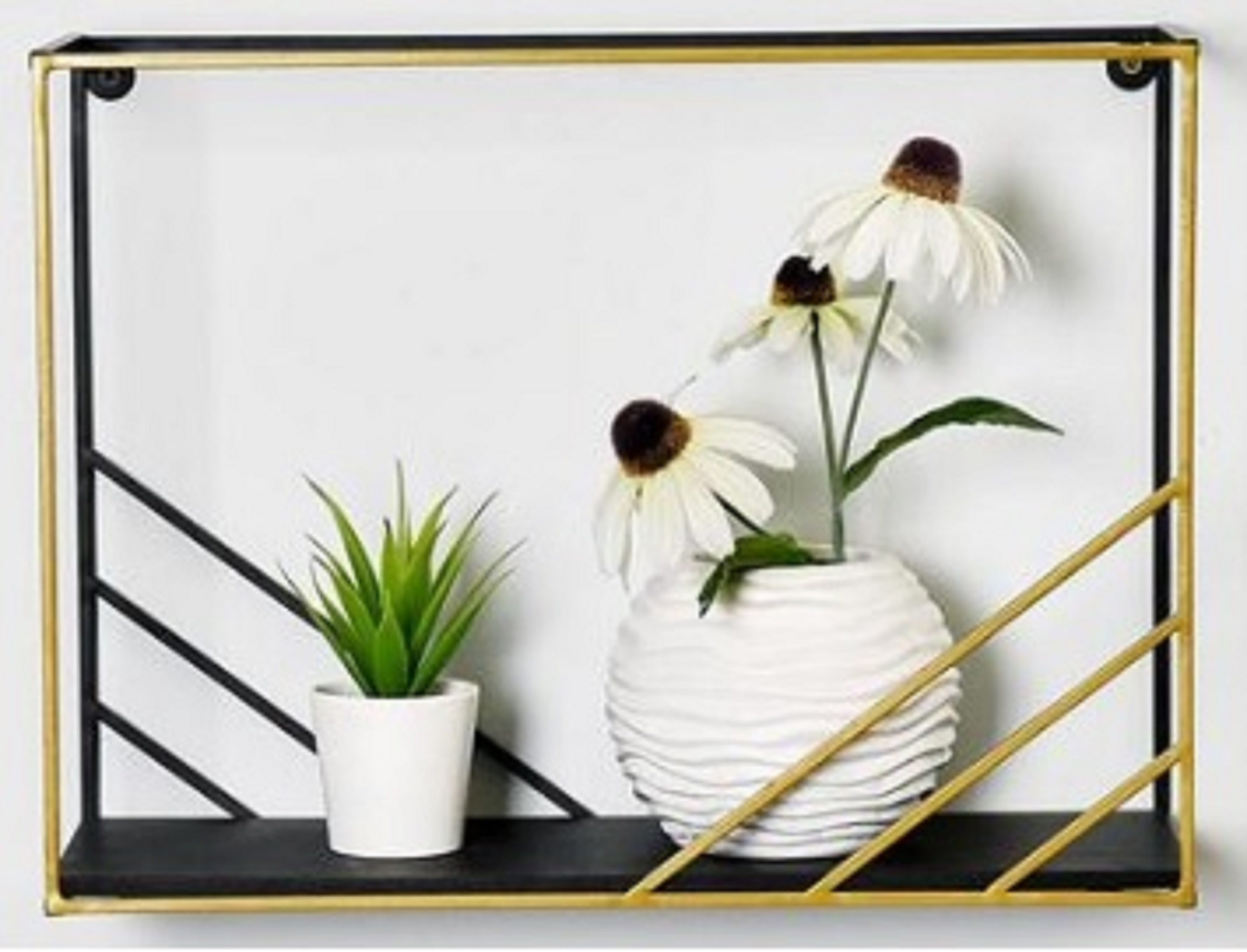 WALL SHELF(B) STACKO IDYLLIC 40X15X30CM BLACK/GOLD
