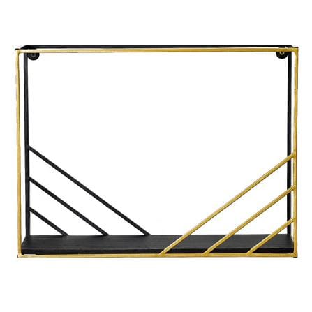WALL SHELF(B) STACKO IDYLLIC 40X15X30CM BLACK/GOLD