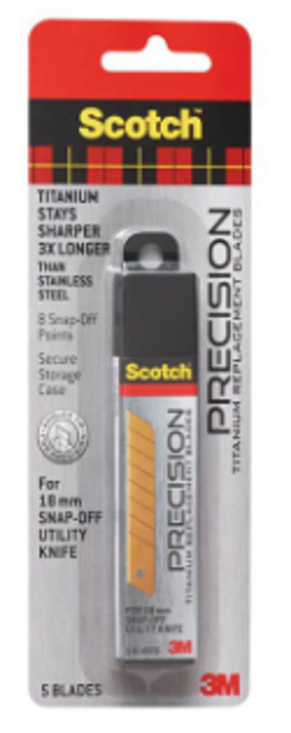 SCOTCH TITANIUM LARGE REFILL BLADES 3M 5CT 18MM