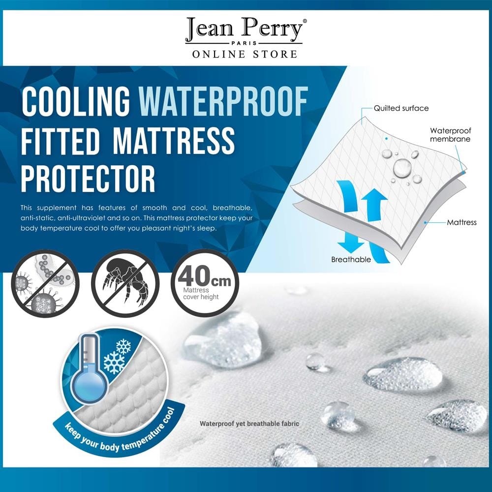 MATTRESS PAD JEAN PERRY  190X183X40CM MTRS PRT JP COOL K WHITE