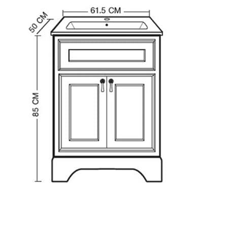 MOYA COUNTER WASHBASIN WITH CABINET BR-60 OFF WHITE