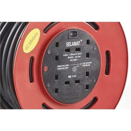 SELAMAT 4 GANG 15 METER INDUSTRIAL CABLE REEL 2K-344(15M)