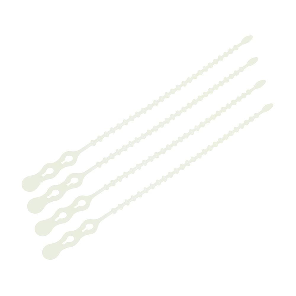 ELECKTA CABLE TIES (BALL LOCK TYPE) 8 Inch 4.8 Millimeter WHITE (100 LINE)