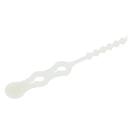 ELECKTA CABLE TIES (BALL LOCK TYPE) 8 Inch 4.8 Millimeter WHITE (100 LINE)