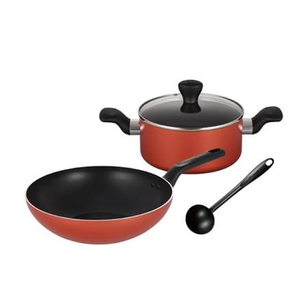 TEFAL COOKWARE SET FRESH START 4PCS B507S4 RED